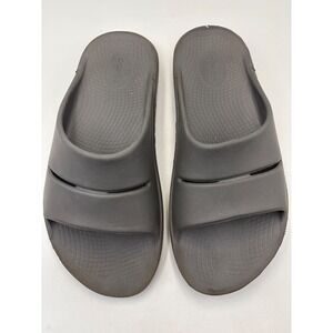 Oofos OOAHH Grey Synthetic Open‎ Toe Slide Sandals Size Mens 9, Womens 11